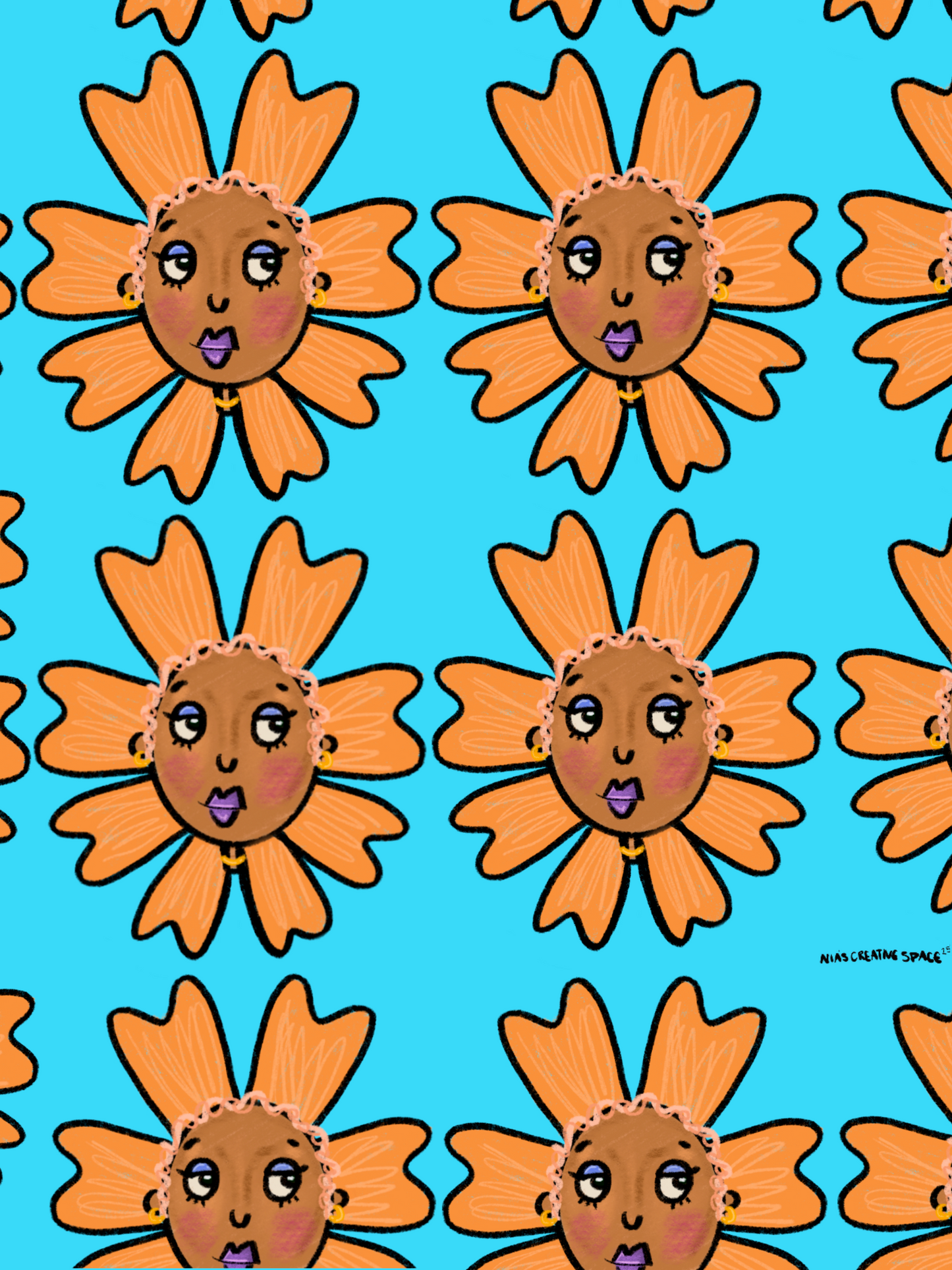 Flower Girl Pattern Art Print